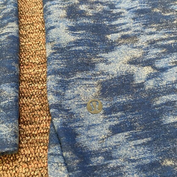 Lululemon Surge Warm Mens Blue L Large Jacquard Camo 1/4 Zip Pullover Running - Picture 3 of 7